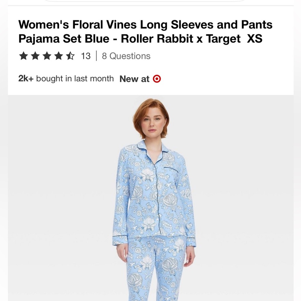 Roberta Roller Rabbit Blue Floral Pajama Set